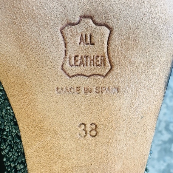 Beaded leather pumps womens pin up 38 | 7.5 Louis heel 3” Spain - Picture 6 of 12